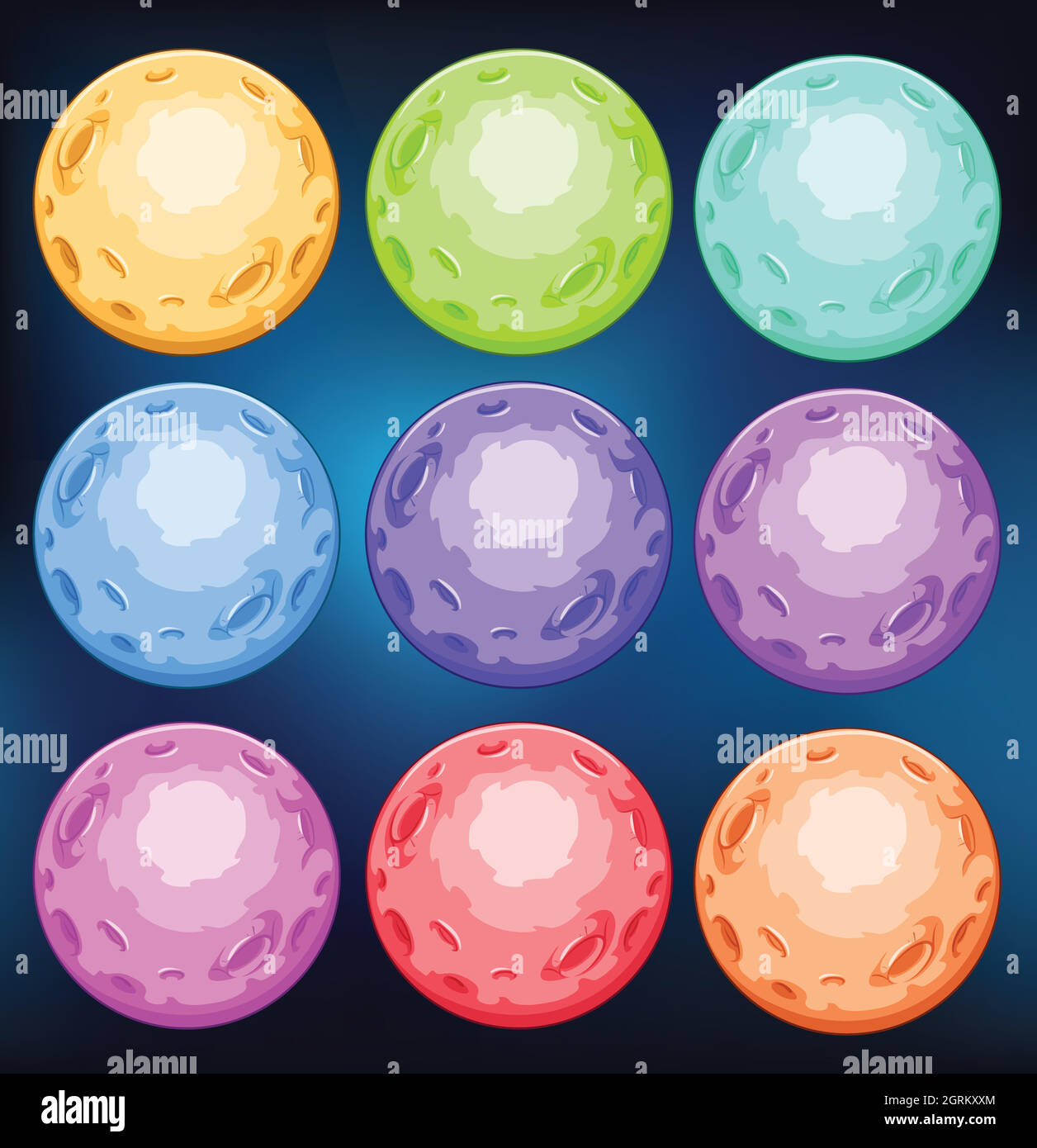 Groupe de planètes colorées Illustration de Vecteur