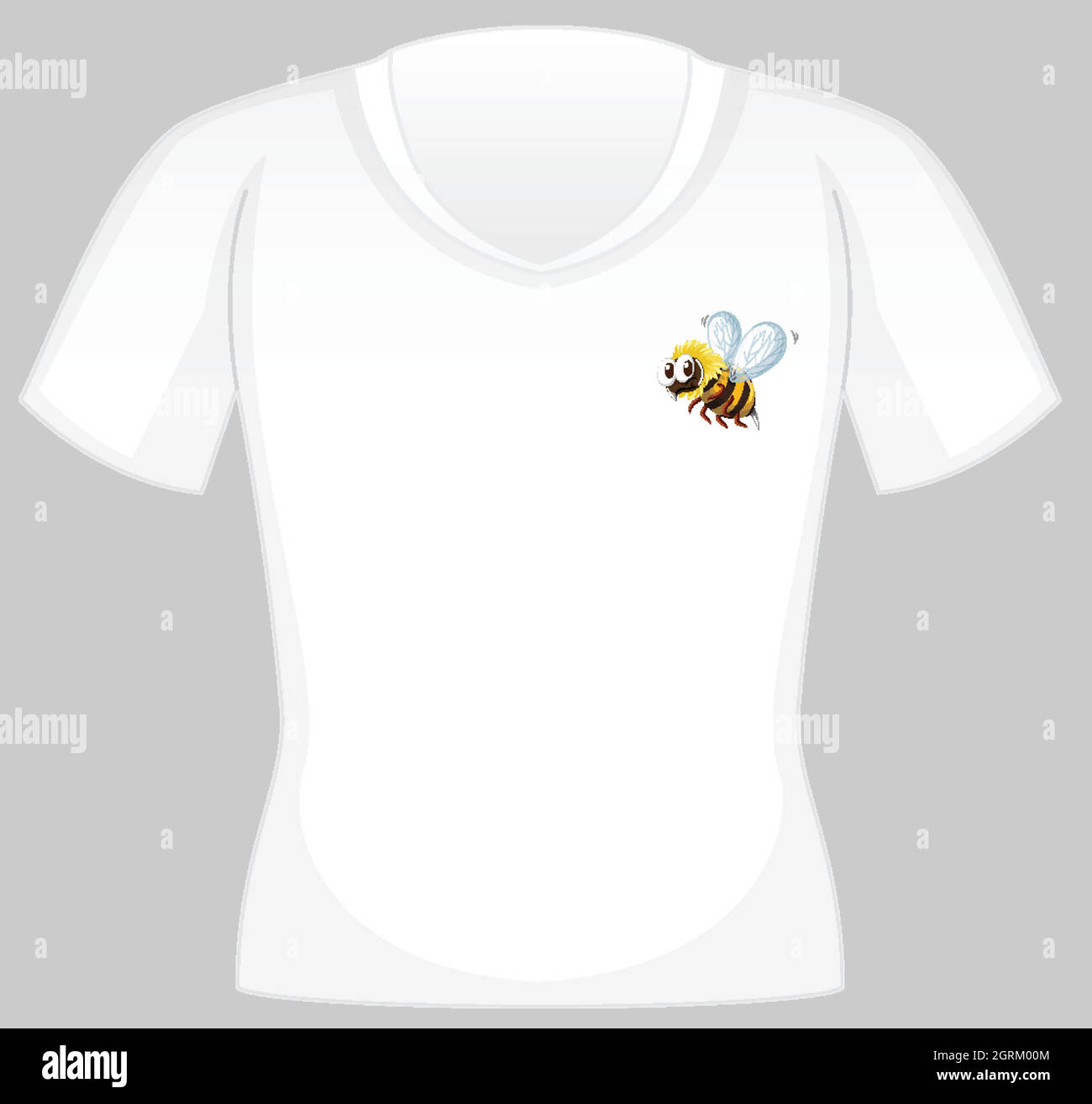 T-shirt avec motif abeille sur le devant Illustration de Vecteur