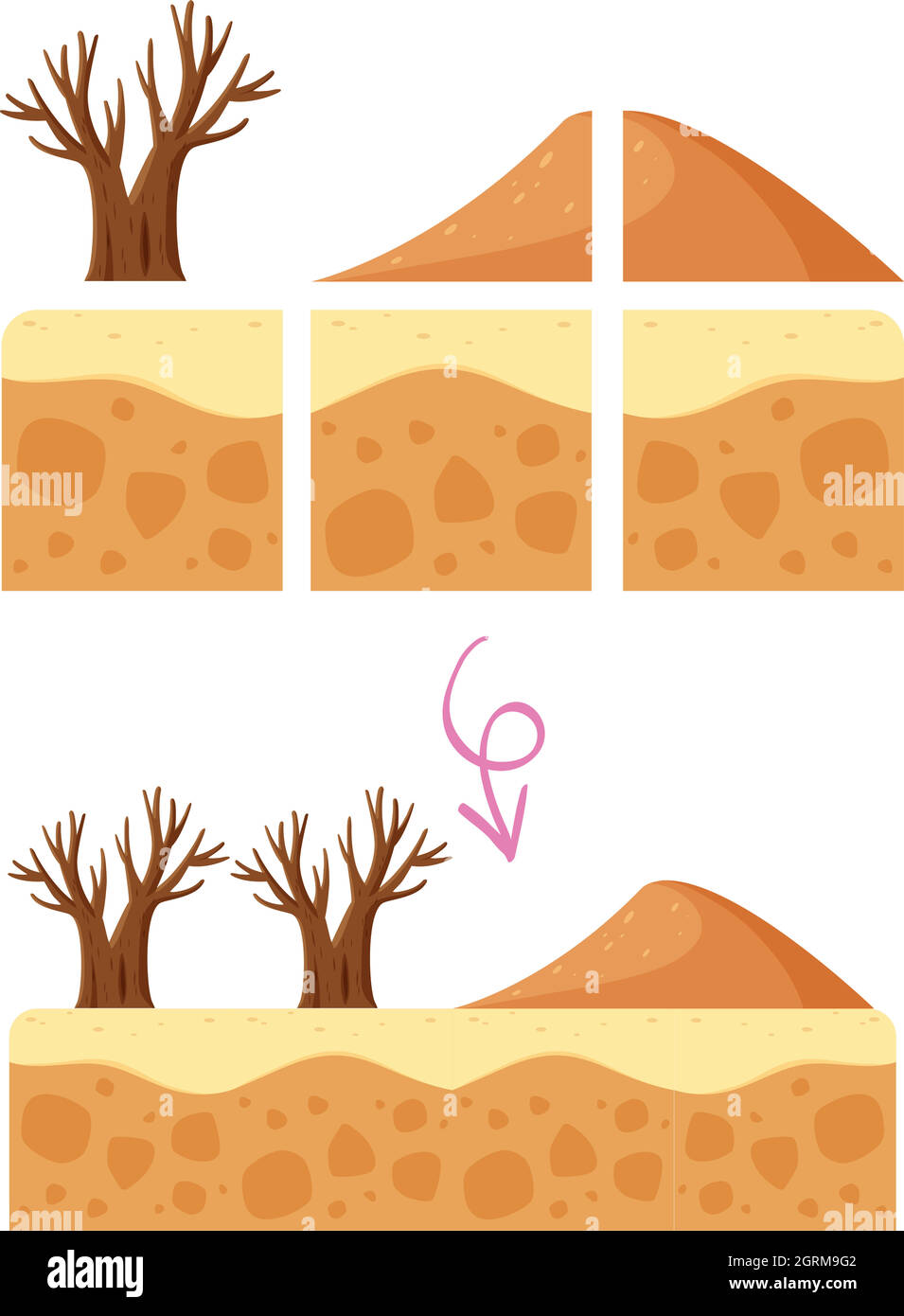Un élément de jeu de dune de désert Illustration de Vecteur