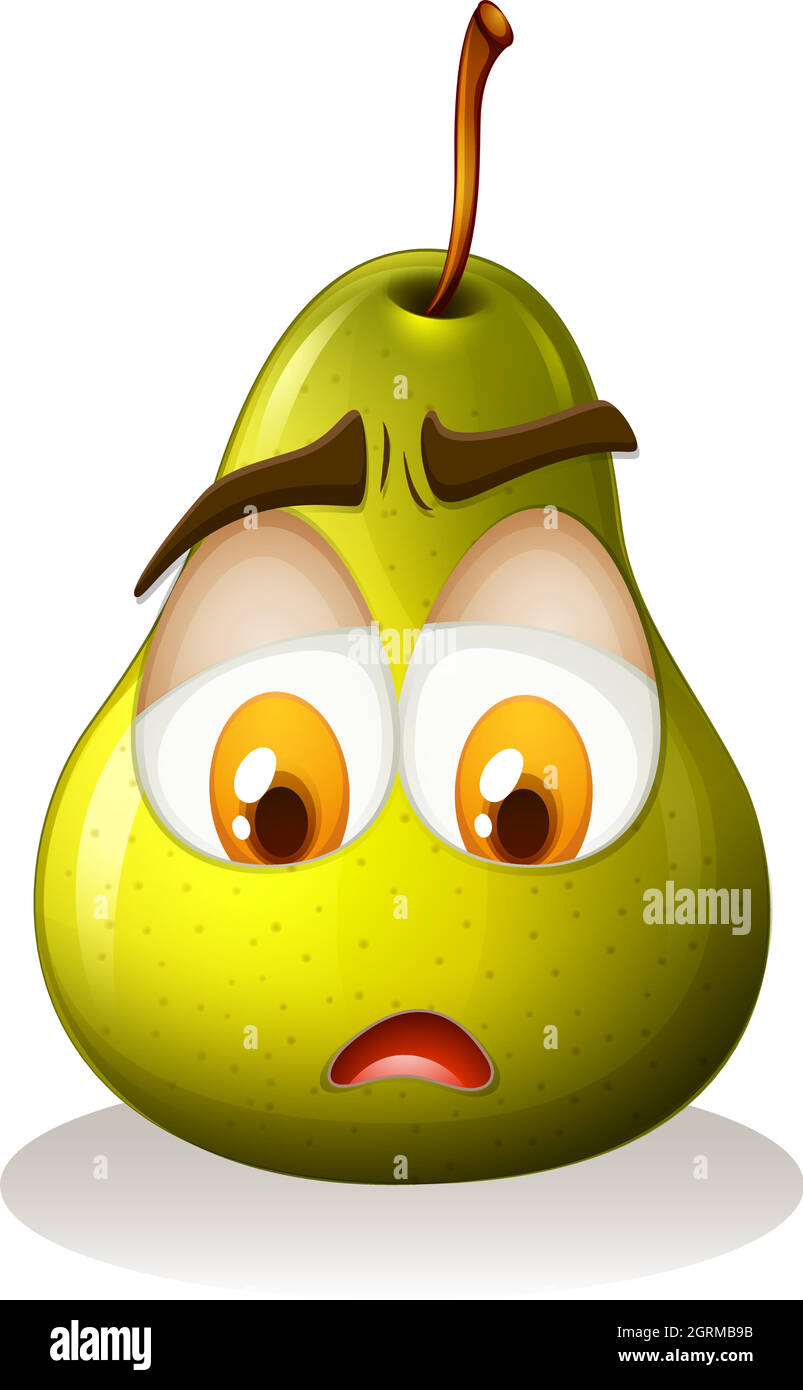 Poire au visage triste Illustration de Vecteur