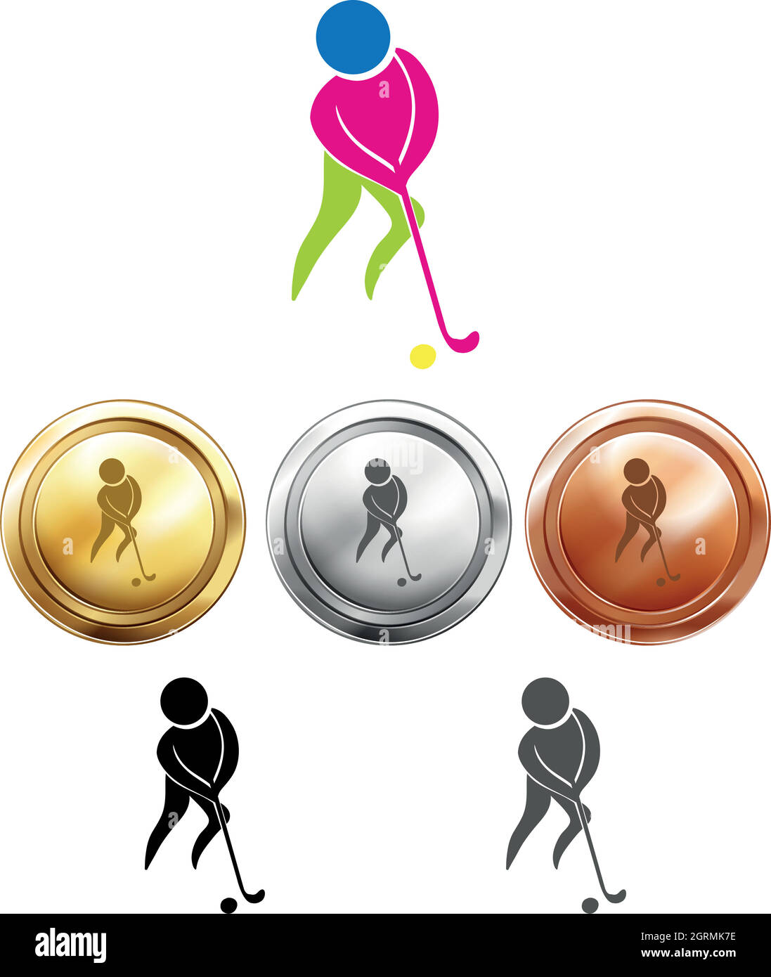 Médailles pour le hockey au sol Illustration de Vecteur