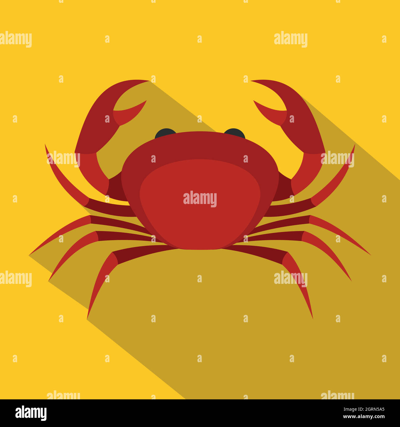 Le crabe royal rouge, icône de style plat Illustration de Vecteur