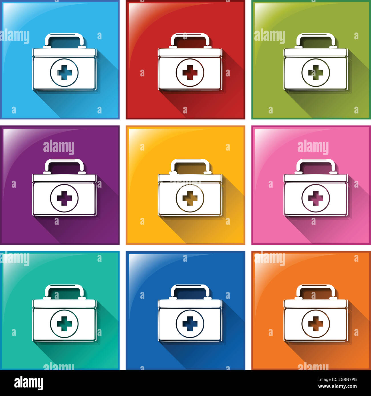 Icônes de sac médical Illustration de Vecteur