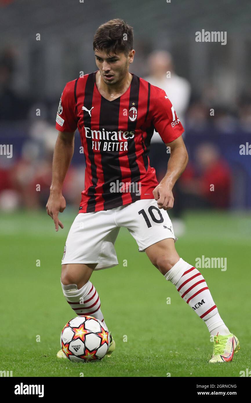 Milan, Italie, 28 septembre 2021. Brahim Diaz de l'AC Milan lors du match de l'UEFA Champions League à Giuseppe Meazza, Milan. Le crédit photo devrait se lire comme suit : Jonathan Moscrop/ Sportimage Banque D'Images