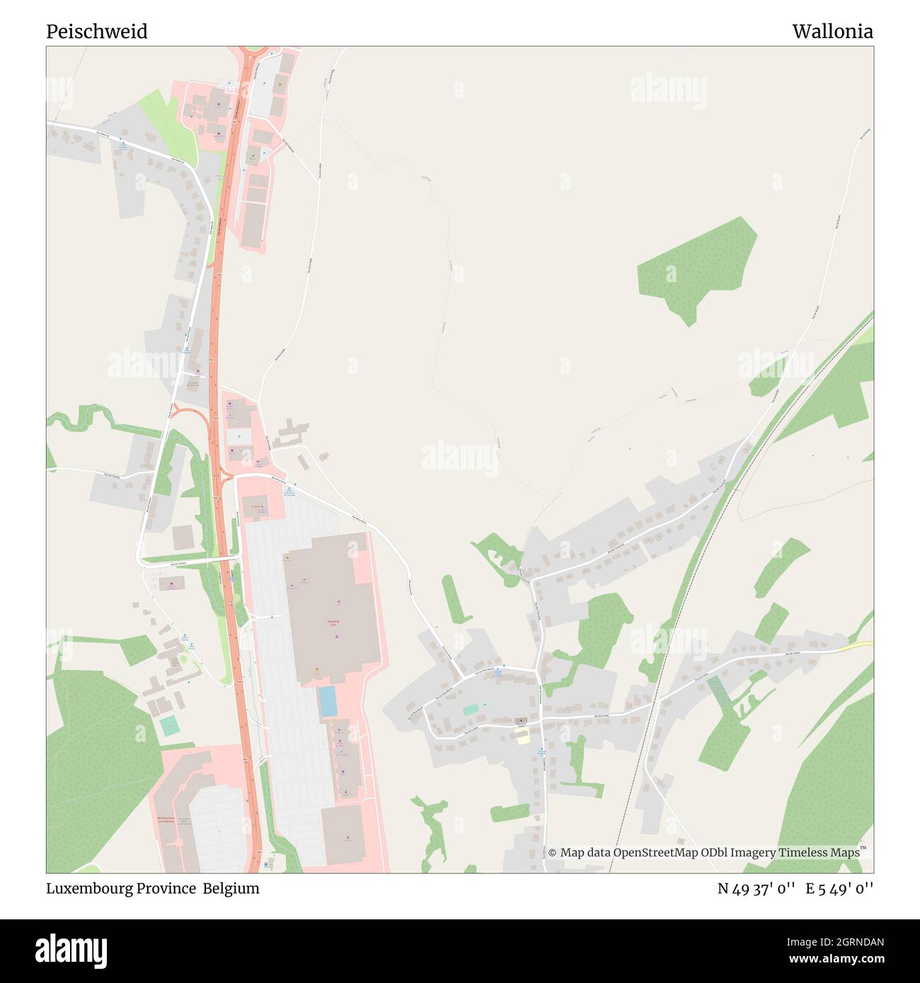 Peischweid, province de Luxembourg, Belgique, Wallonie, N 49 37' 0'', E 5 49' 0'', carte, Timeless carte publiée en 2021.Les voyageurs, les explorateurs et les aventuriers comme Florence Nightingale, David Livingstone, Ernest Shackleton, Lewis et Clark et Sherlock Holmes se sont appuyés sur des cartes pour planifier leurs voyages dans les coins les plus reculés du monde. Timeless Maps dresse la carte de la plupart des sites du monde, montrant ainsi la réalisation de grands rêves Banque D'Images