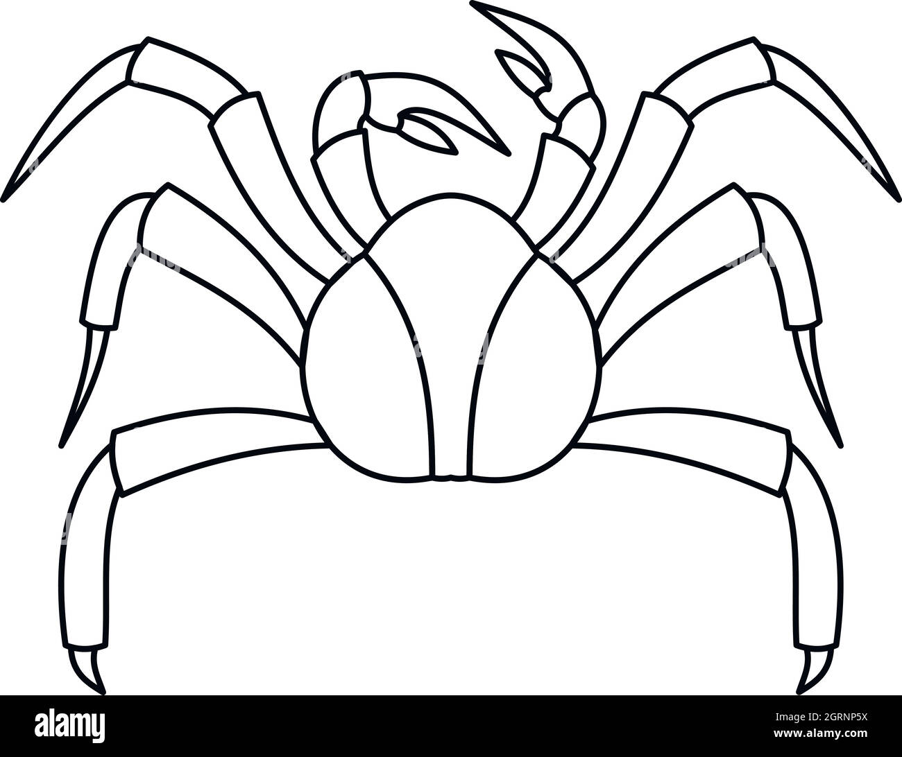 Animaux de la mer Crabe, icône de style contour Illustration de Vecteur