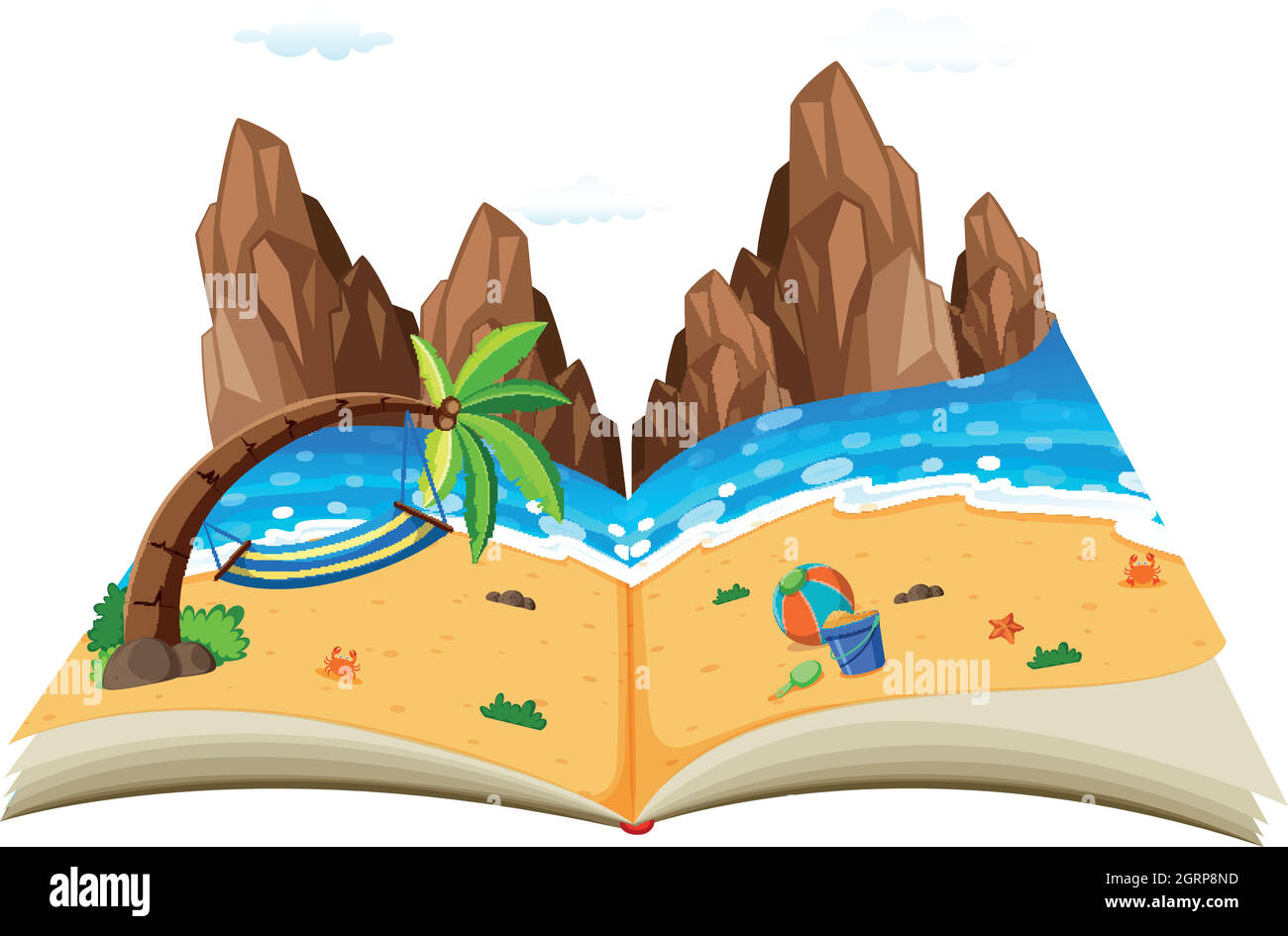 Un livre pop up Natural Seascape Illustration de Vecteur