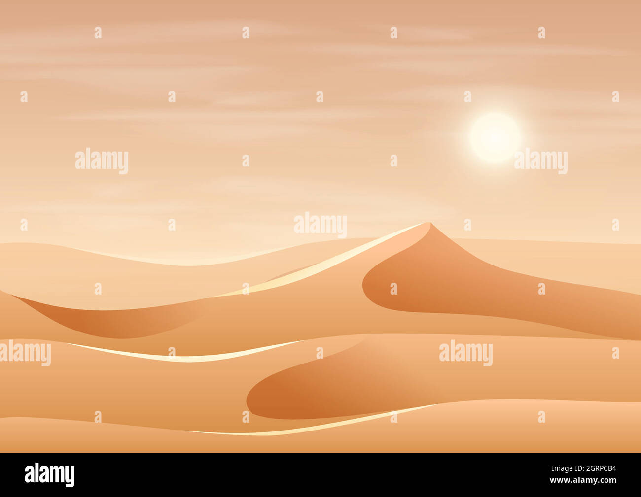 Magnifique paysage de dunes de sable Illustration de Vecteur
