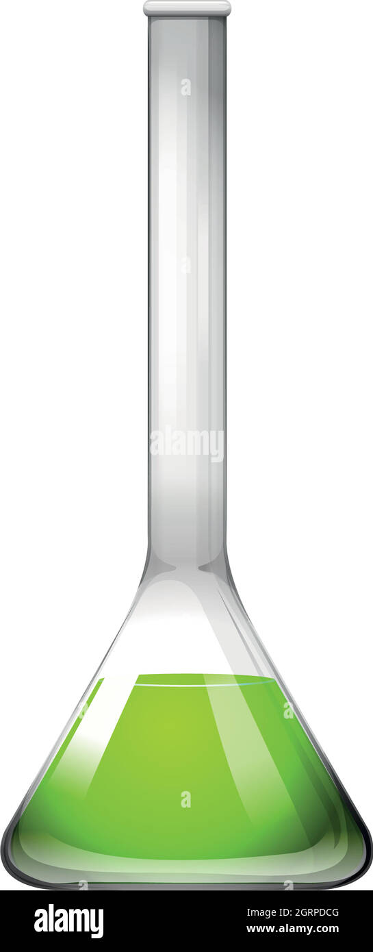 Bol en verre avec liquide vert Illustration de Vecteur