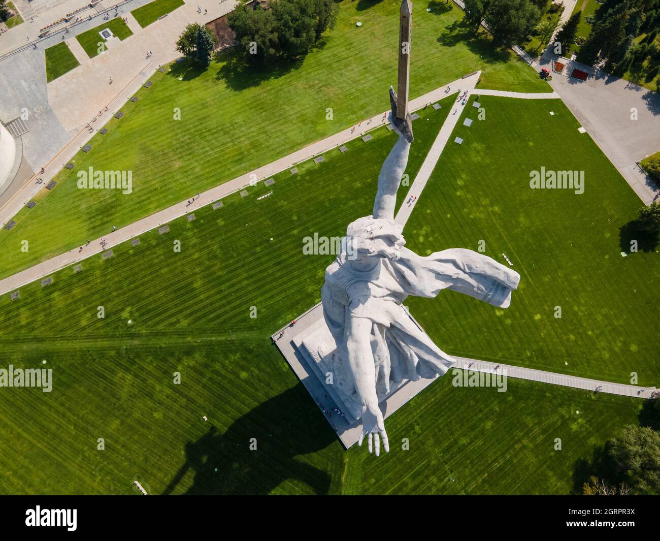 Russie, Volgograd - 27 août 2021 : sculpture la mère appelle - centre de composition de monument-ensemble aux héros de la bataille de Stalingrad sur Mamay Banque D'Images