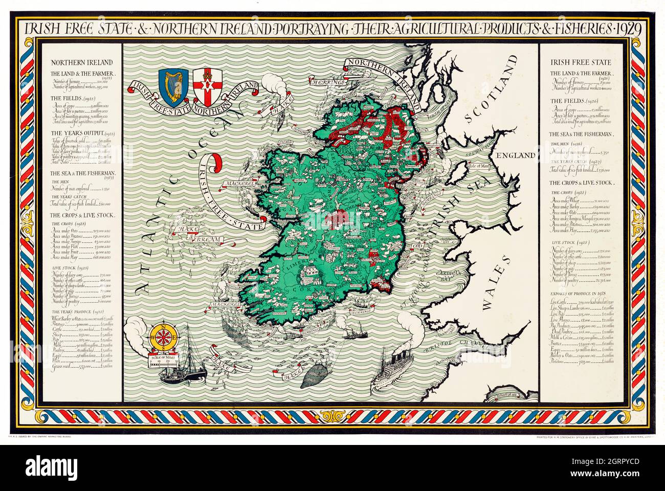 Affiche « Irish Free State & Northern Ireland » (1929) de MacDonald Gil. Banque D'Images