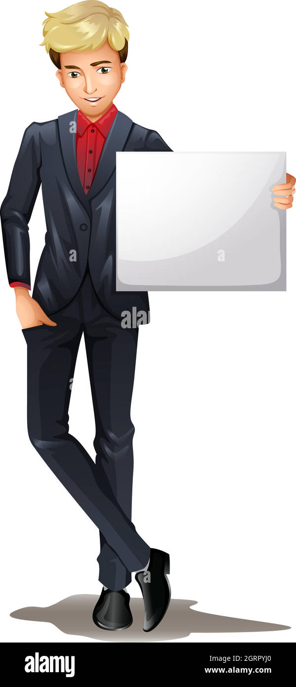 Un homme avec une planche vide Illustration de Vecteur