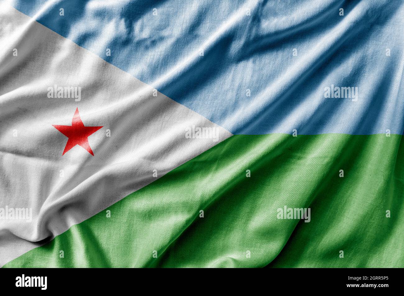 Pavillon national détaillé de Djibouti Banque D'Images