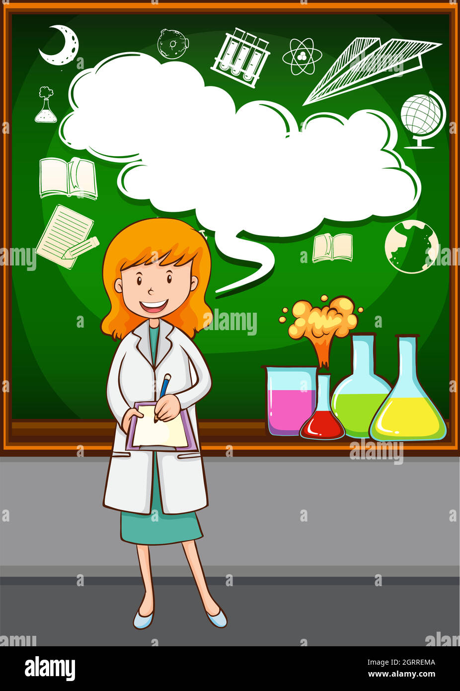 Enseignement des sciences à l'école Illustration de Vecteur