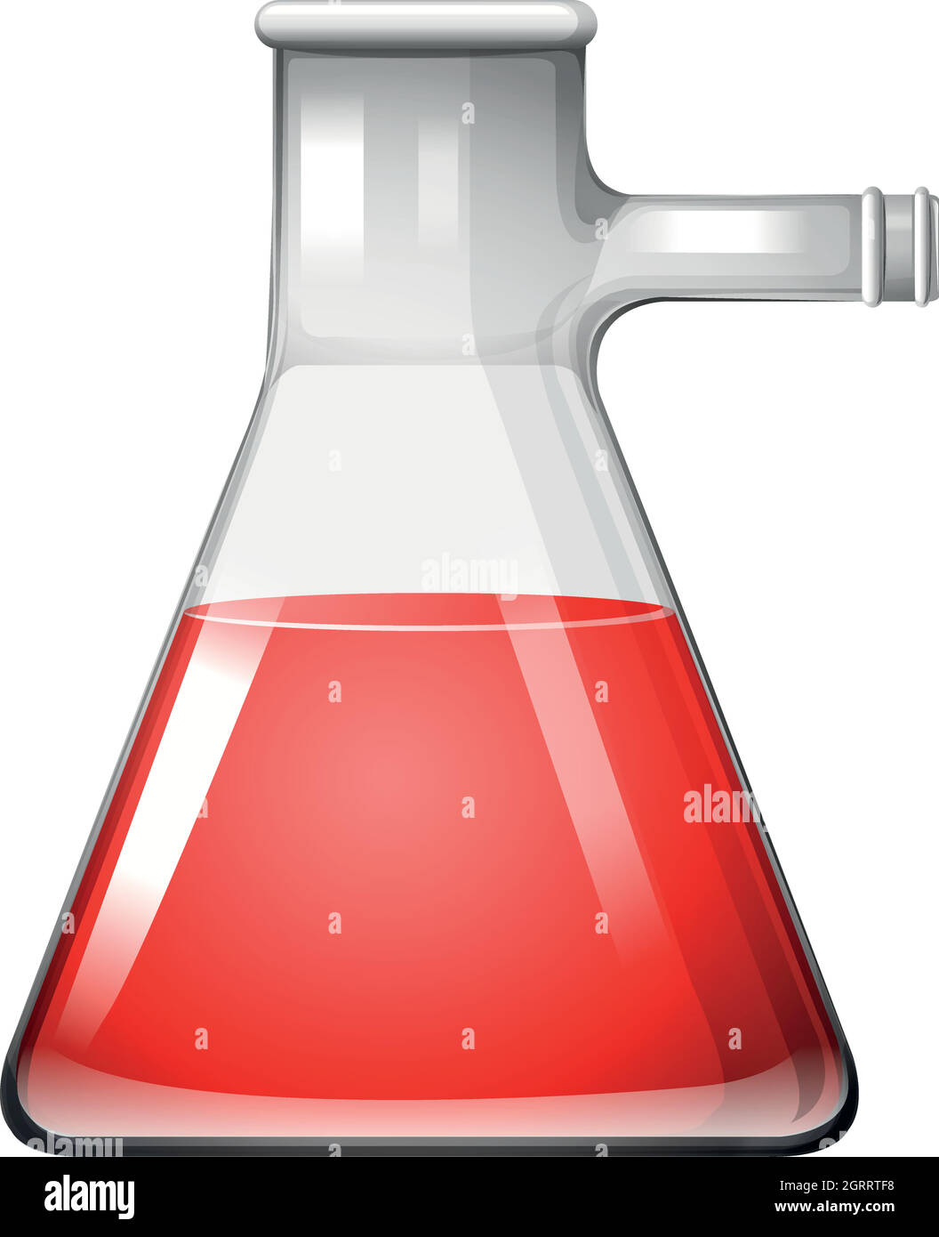 Bécher en verre avec liquide rouge Illustration de Vecteur