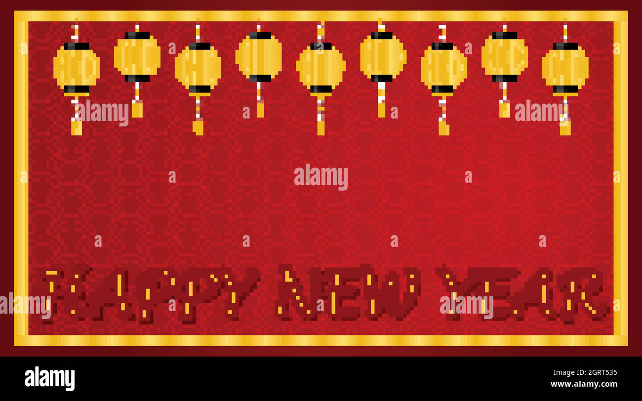 Design d'arrière-plan de la nouvelle année avec lanternes dorées Illustration de Vecteur