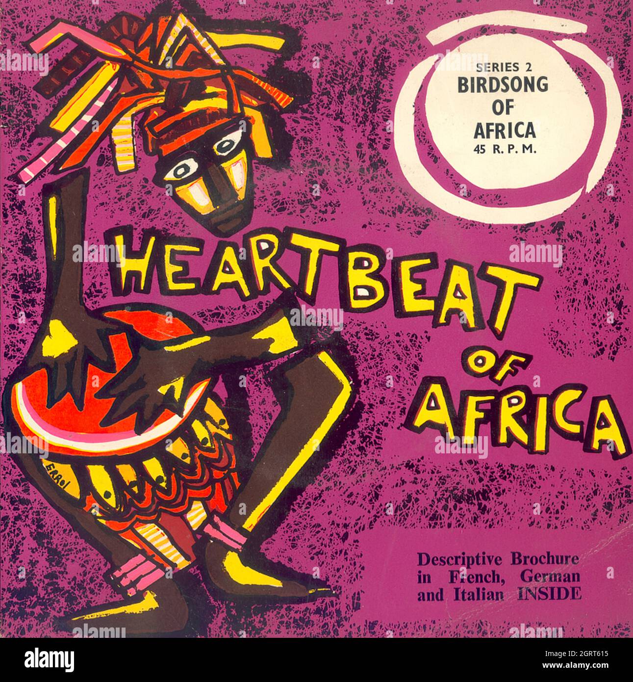 Heartbeat of Africa (Birdsong of Africa) - couverture Vintage Vinyl Record Banque D'Images