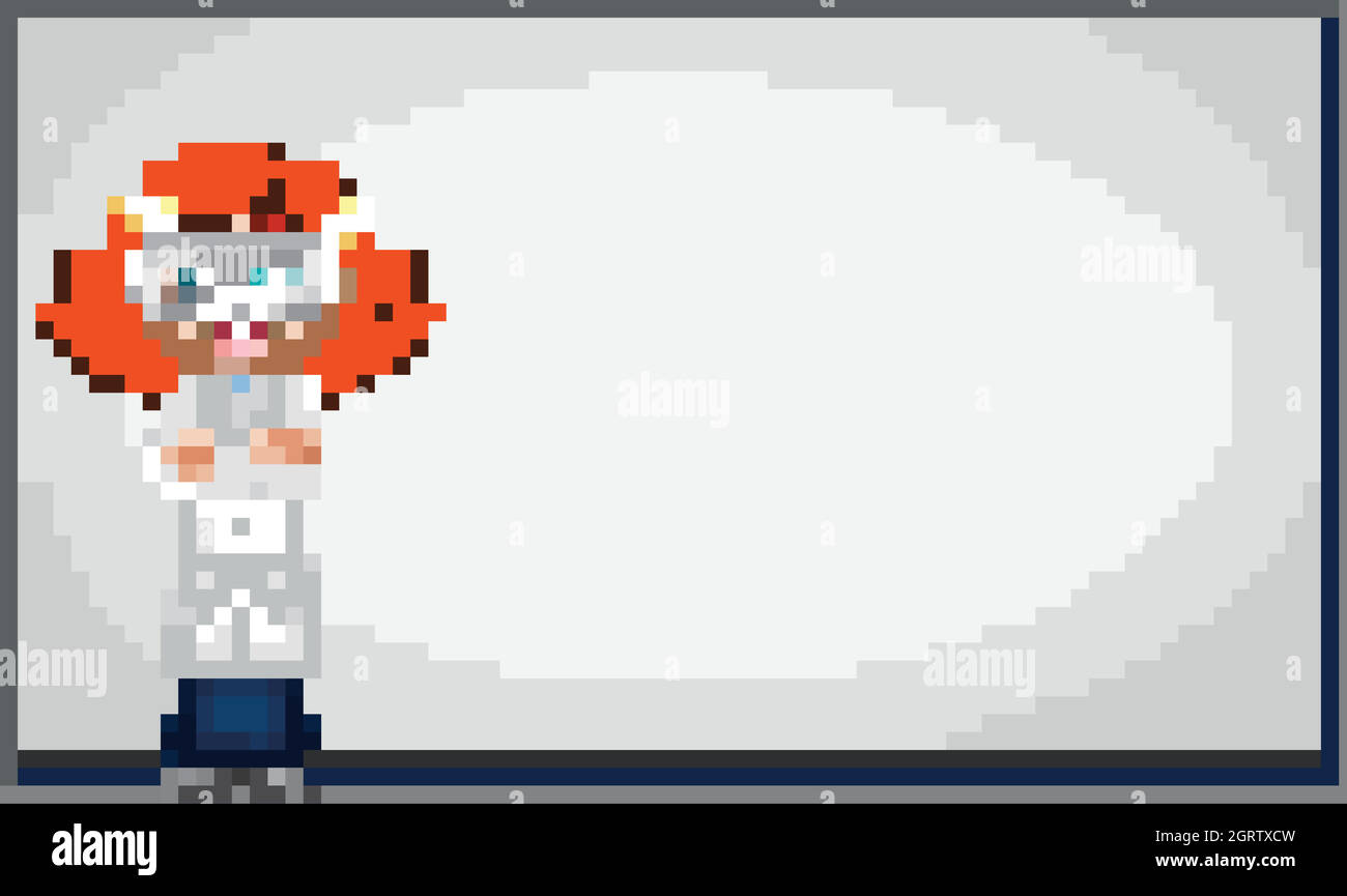 Scientifique debout sur tableau blanc Illustration de Vecteur