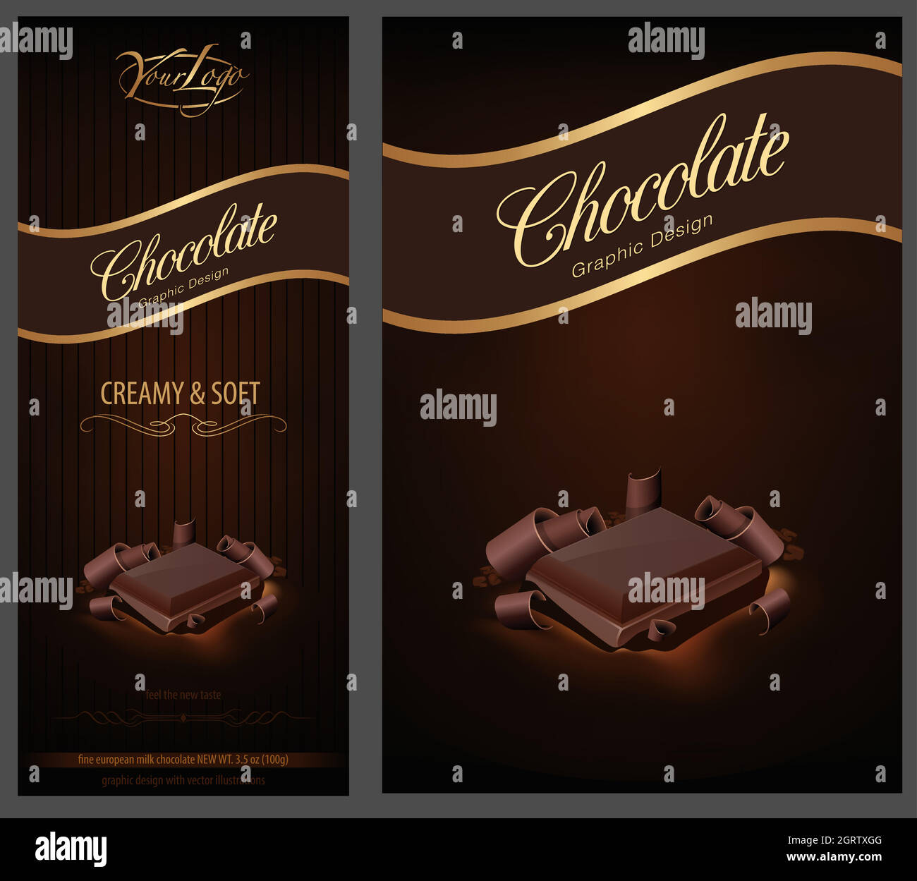 Design et publicité du forfait chocolat Illustration de Vecteur