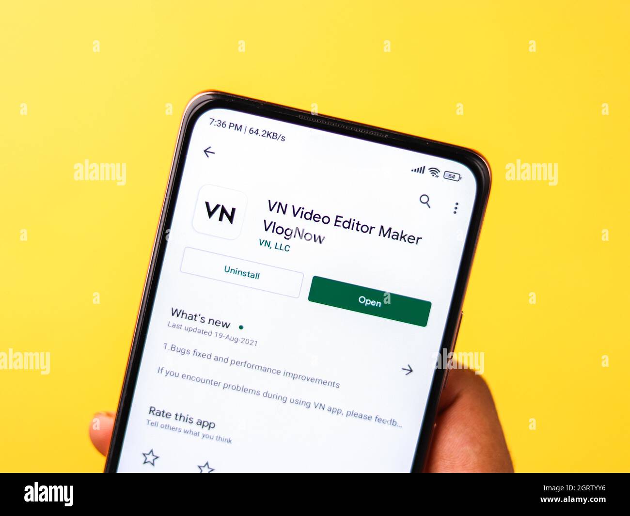 West Bangal, Inde - 28 septembre 2021 : logo VN sur l'image du stock d'écran du téléphone. Banque D'Images