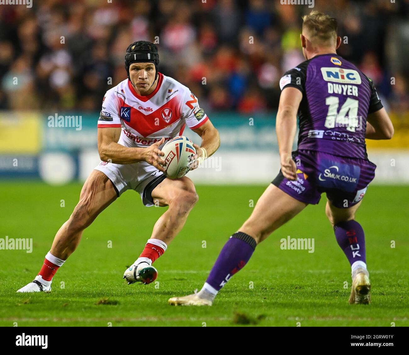 Jonny Lomax (6) de St Helens en action, le 10/1/2021. (Photo de Craig Thomas/News Images/Sipa USA) crédit: SIPA USA/Alay Live News Banque D'Images