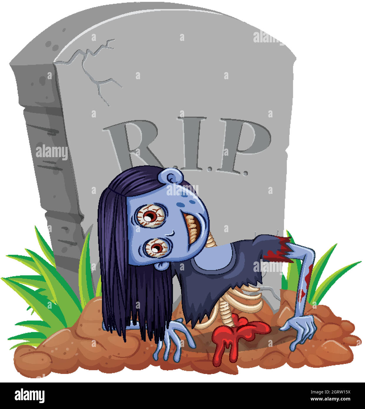 Personnage d'Halloween à Grapierre Illustration de Vecteur