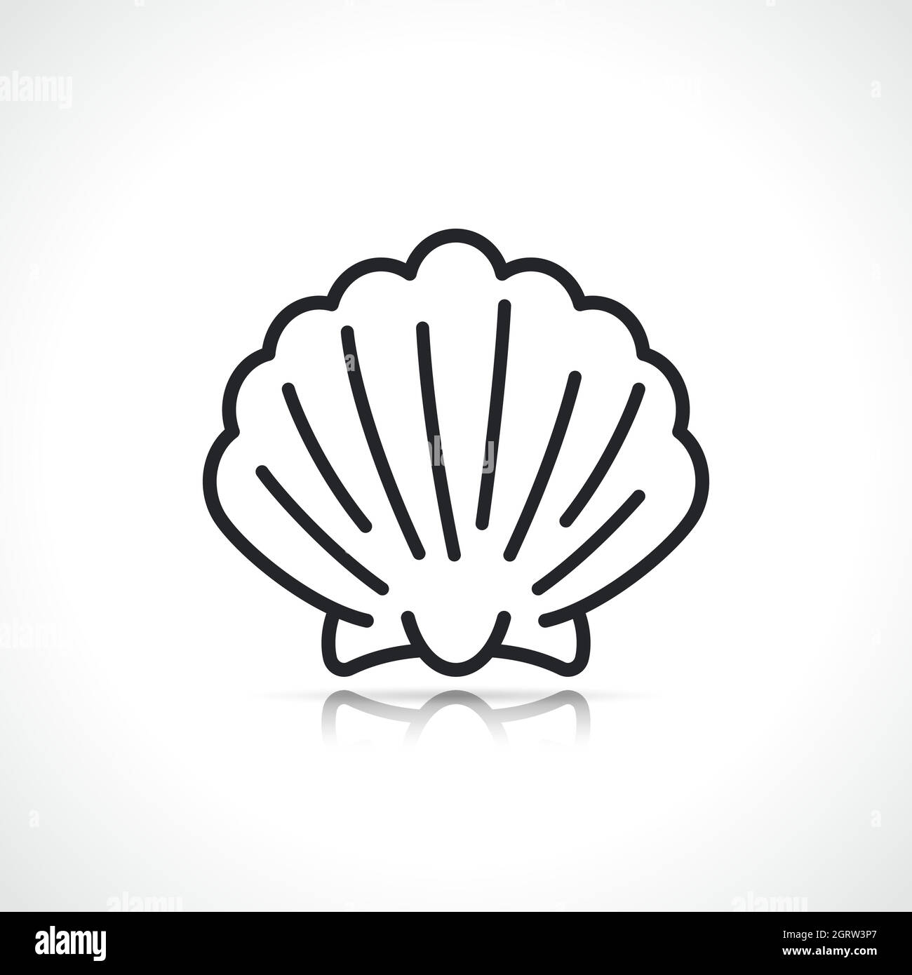 icône en forme de coquille de saint-jacques ou de mer Illustration de Vecteur