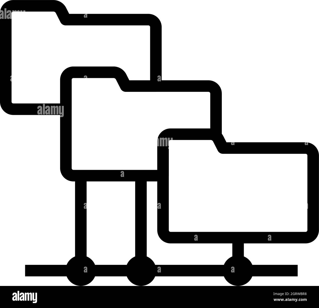Icône réseau de dossiers Illustration de Vecteur