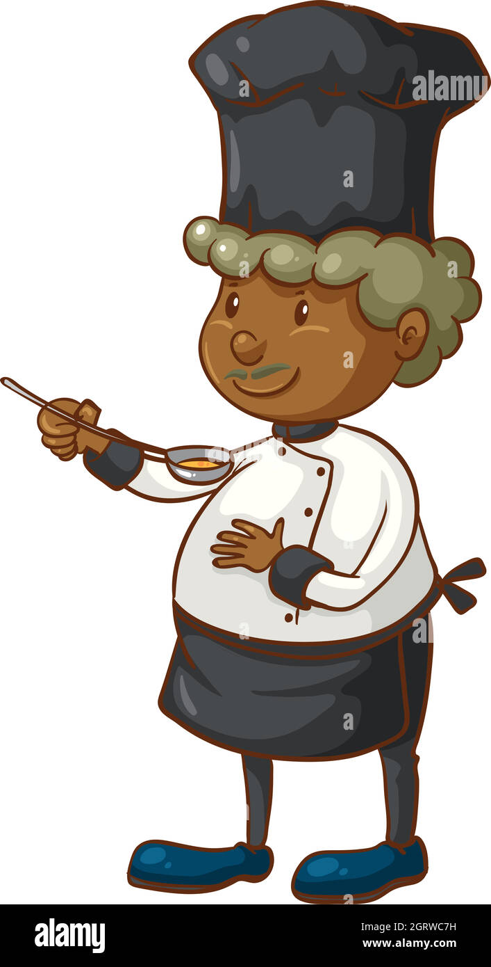 Une esquisse colorée d'un chef Illustration de Vecteur