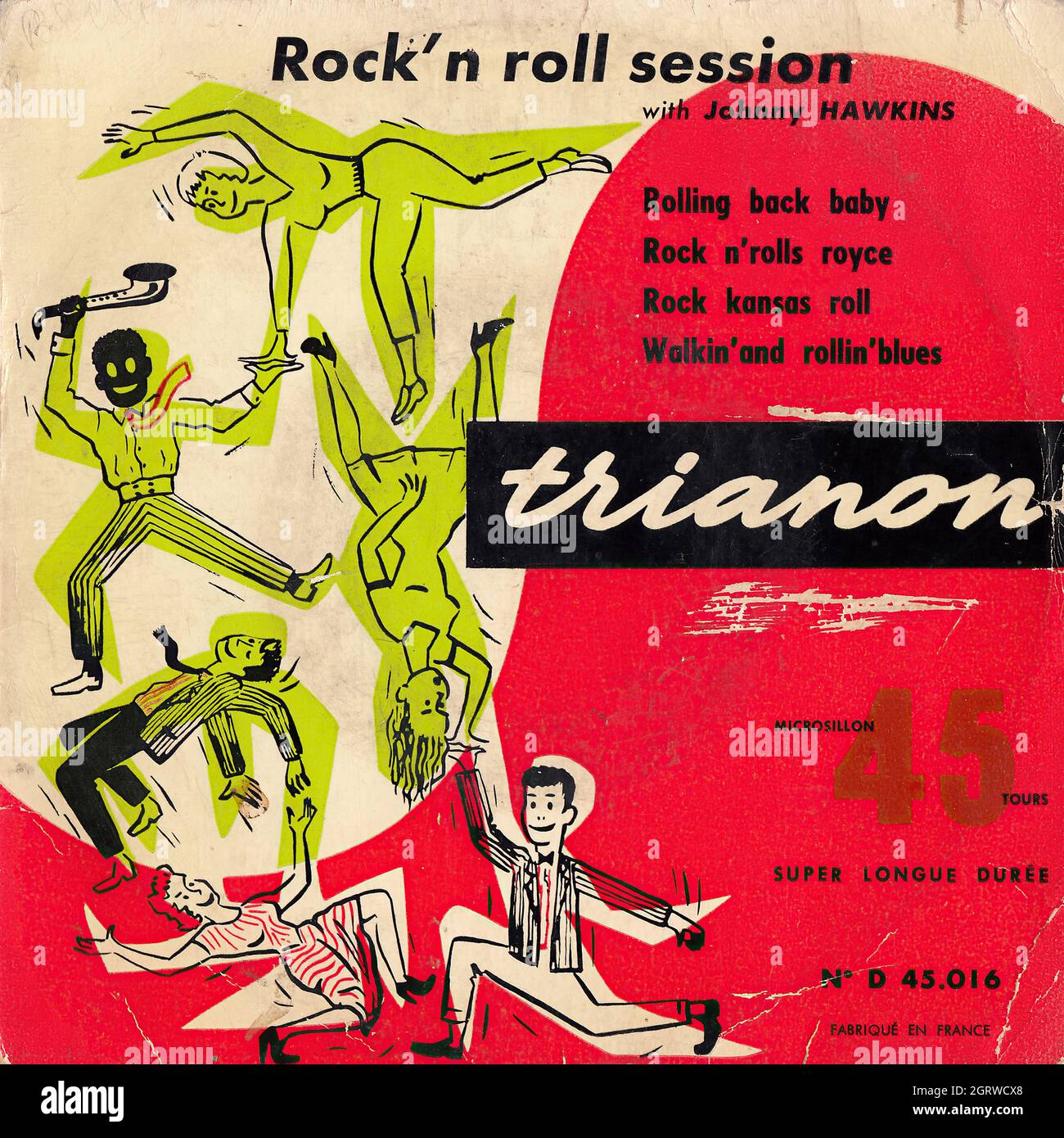 Johnny Hawkins - Rock'n Roll session EP - Vintage Vinyl Record Cover Banque D'Images
