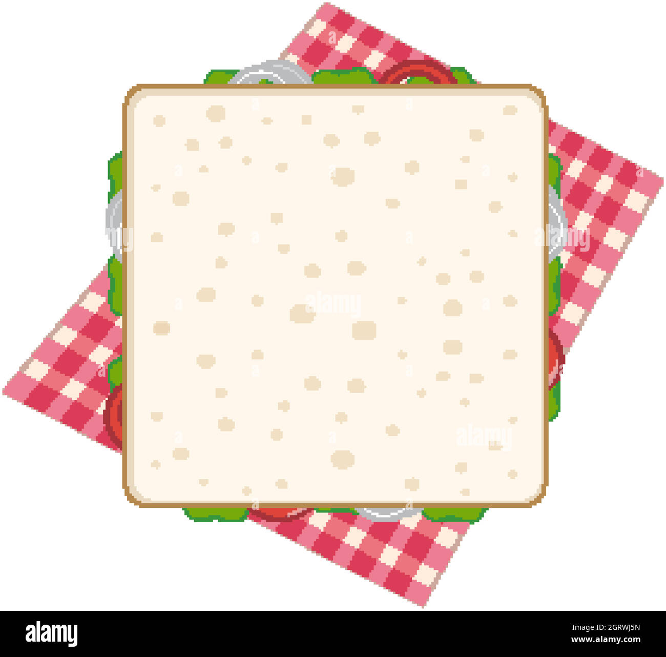 Vue de dessus des sandwichs sur le tapis Illustration de Vecteur