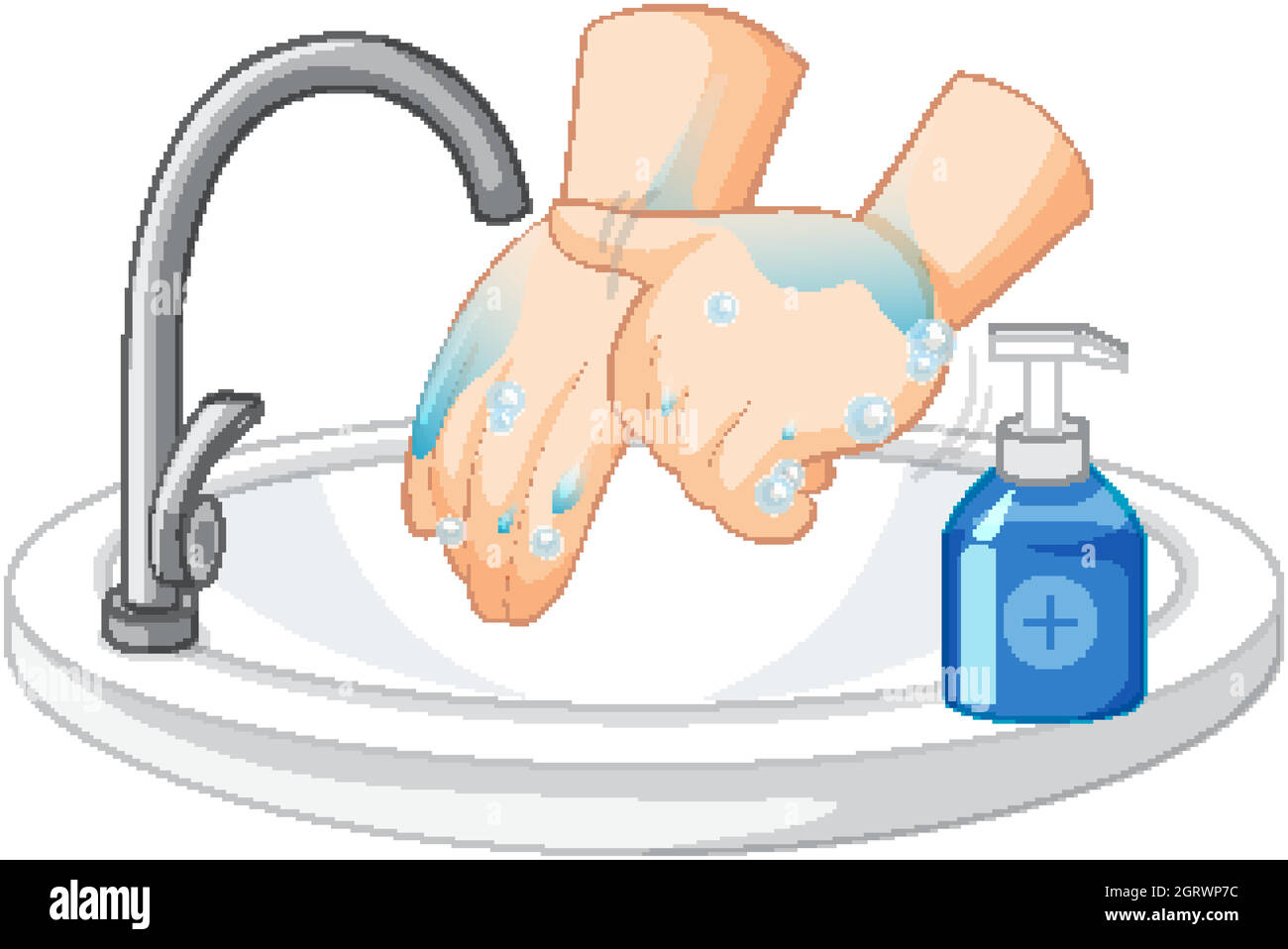 Lave-mains sur fond blanc Illustration de Vecteur