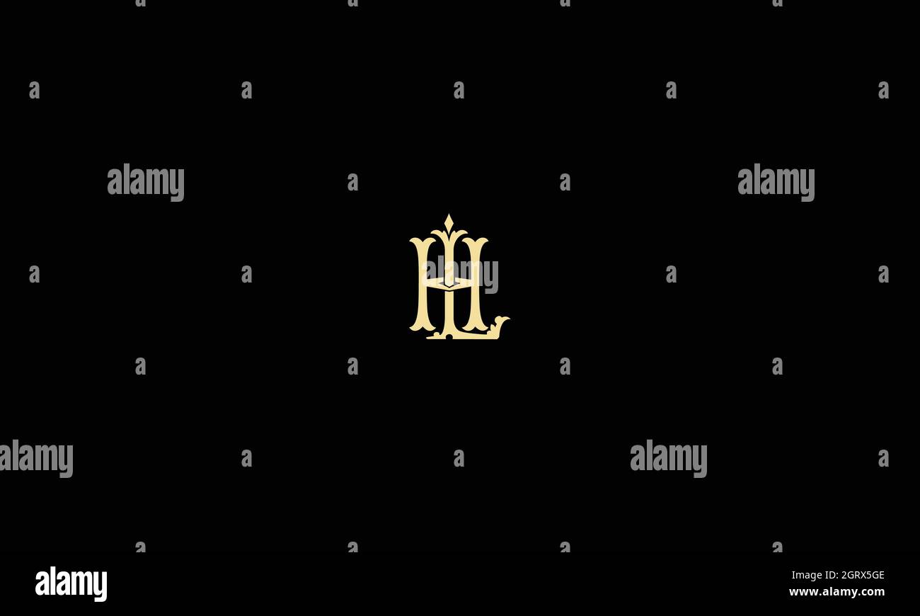 logo « letters hl » avec effet d'espace négatif pour une utilisation sur illustration Illustration de Vecteur