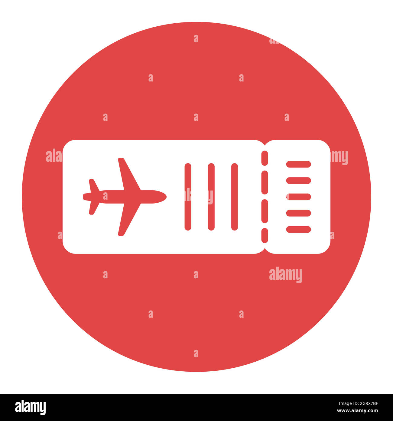 Icône de glyphe blanc à vecteur plat de billet d'avion. Panneau été Illustration de Vecteur