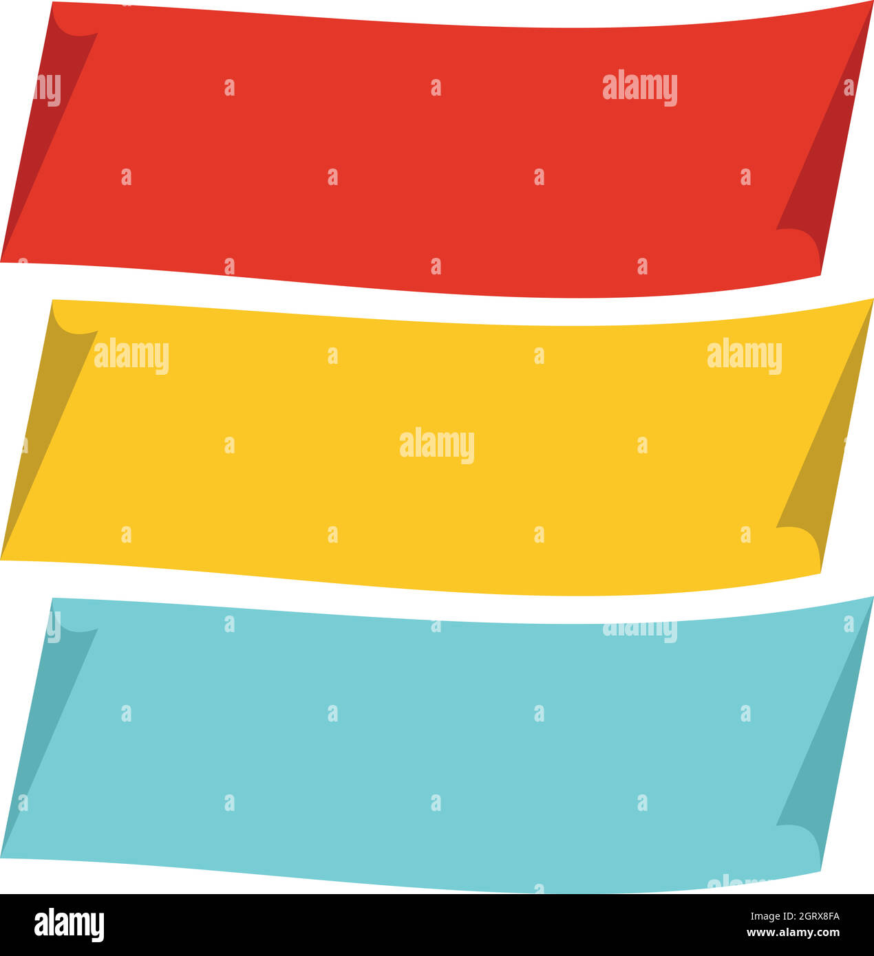 Bandeaux de couleur, l'icône de style plat Illustration de Vecteur