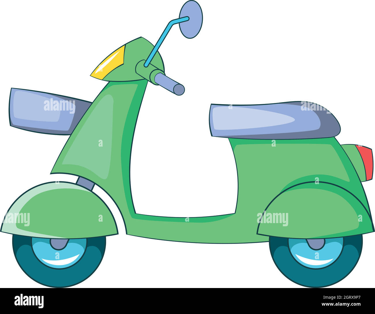 Moto Scooter, icône de style cartoon Illustration de Vecteur