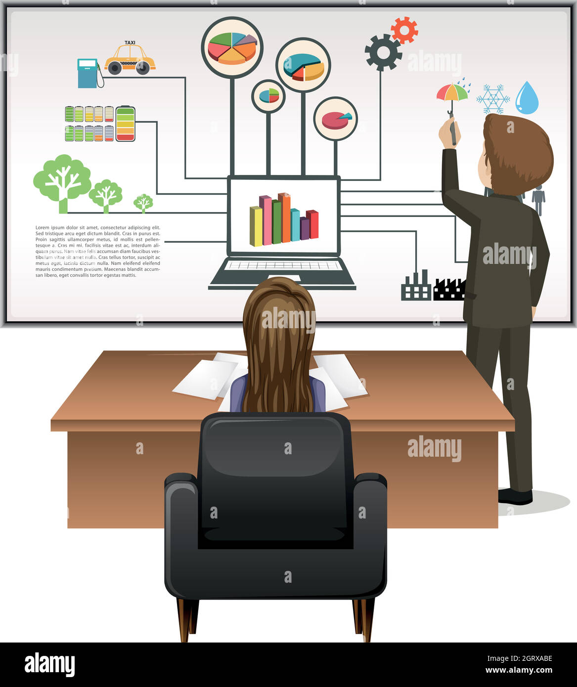 Business people working in office Illustration de Vecteur