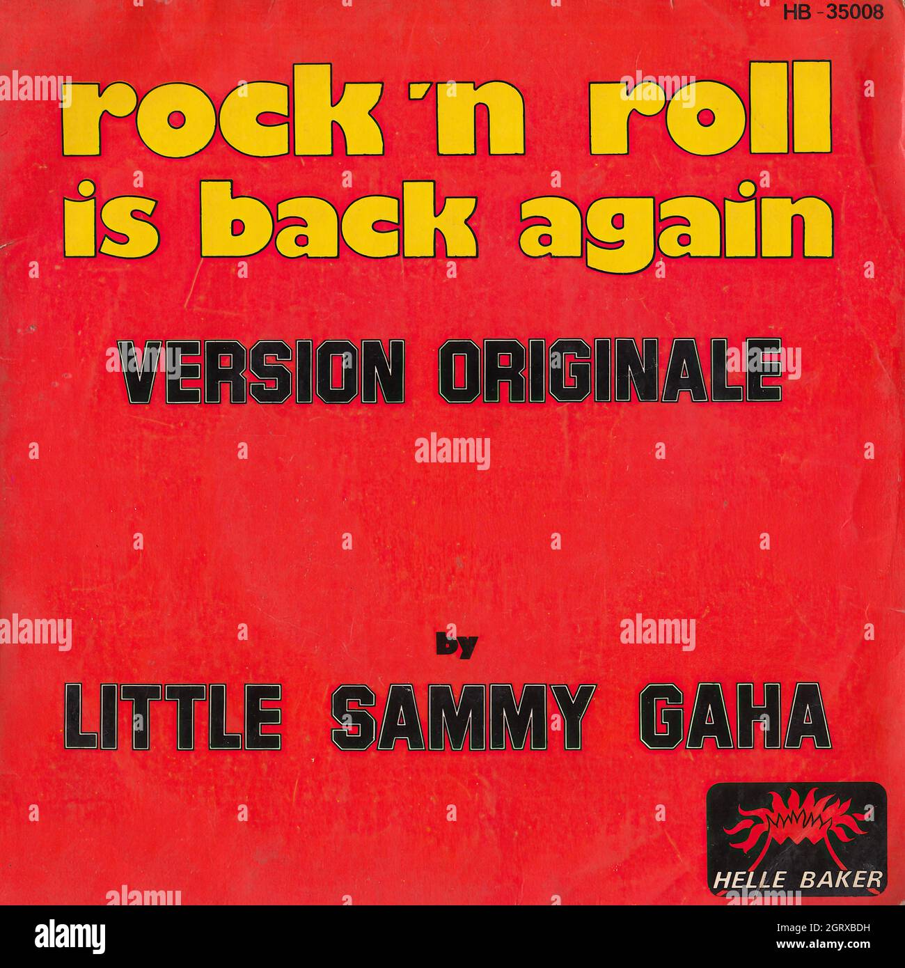 Little Sammy Gaha - Rock'n Roll est de retour - Come ''n'' sur fort 45 tr/min - Vintage Vinyl Record Cover Banque D'Images