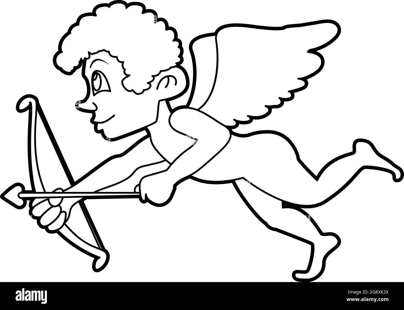 Style du contour, l'icône de Cupidon Illustration de Vecteur