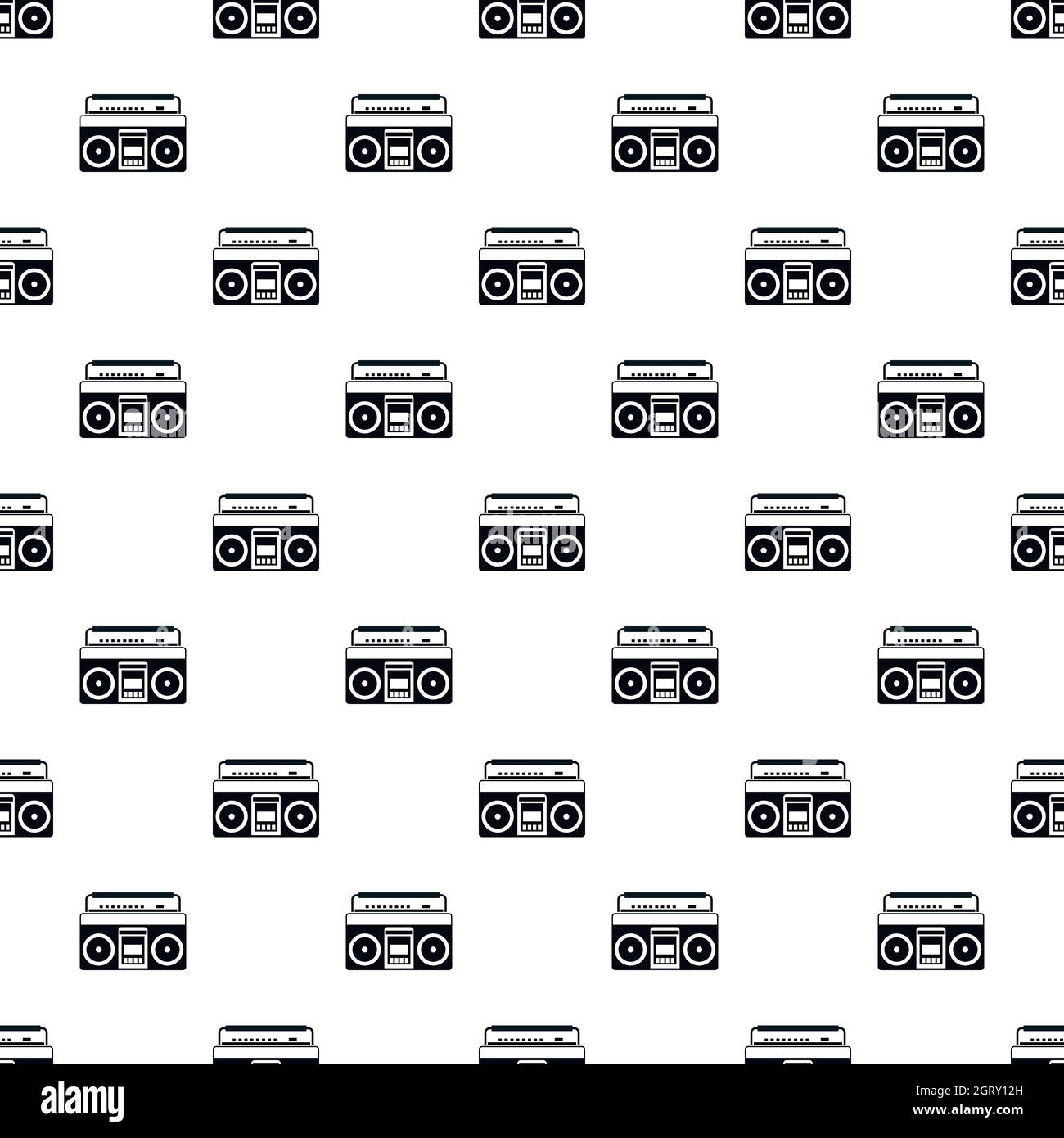 Modèle de radiocassette, style simple. Illustration de Vecteur