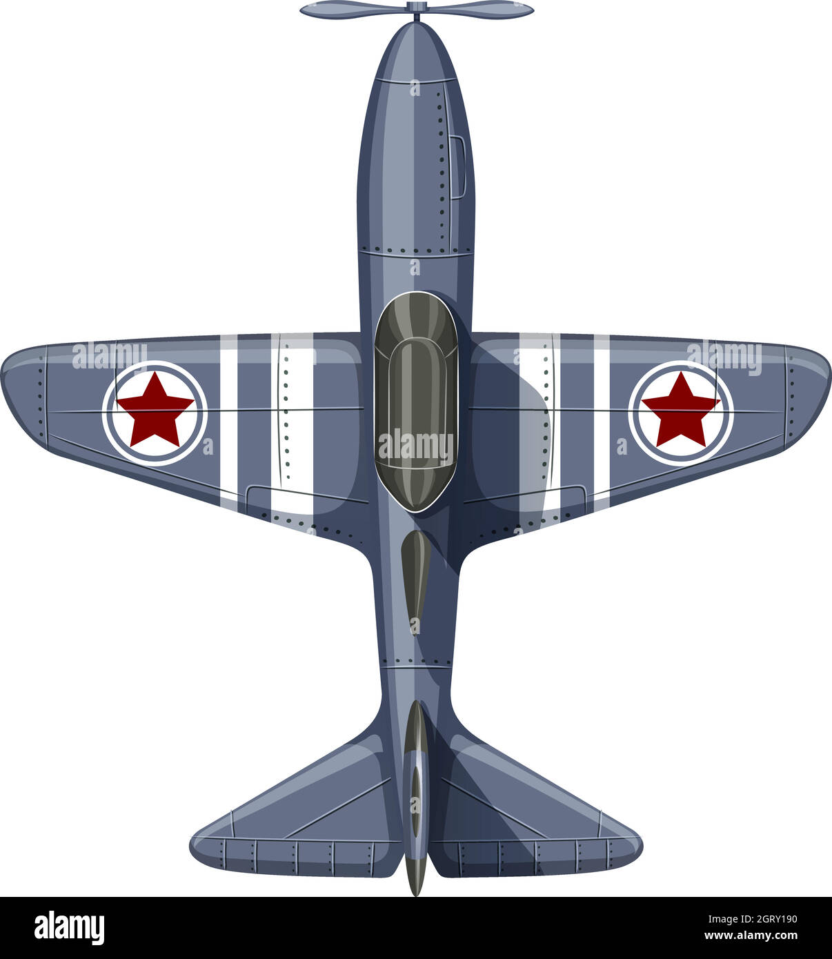Avion de guerre sur blanc Illustration de Vecteur