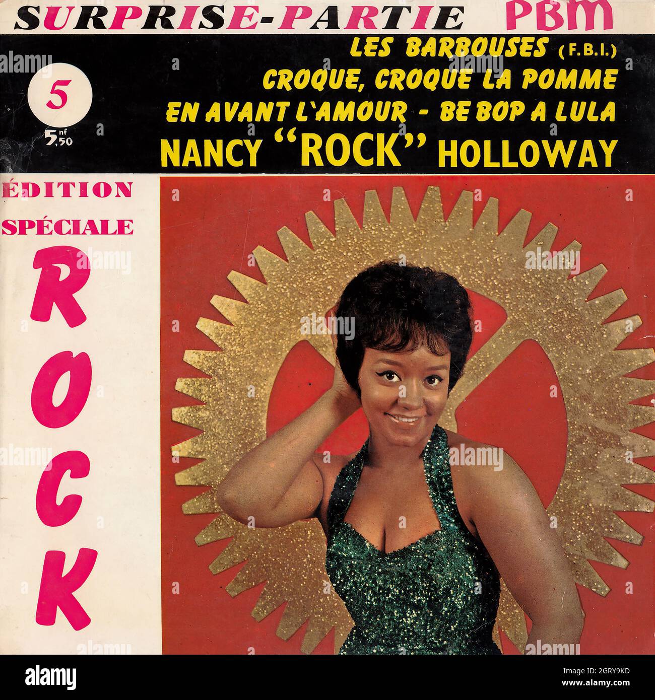 Nancy ''Rock'' Holloway et ses Rock'n Rollers - Edition spéciale Rock EP - Vintage Vinyl Record Cover Banque D'Images