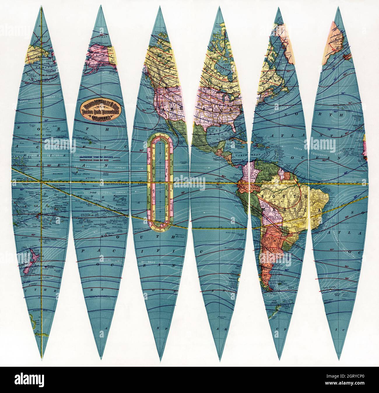 Nouveau globe terrestre de 12 pouces (env.1891) par Rand McNally &  Company.Carte du monde Photo Stock - Alamy