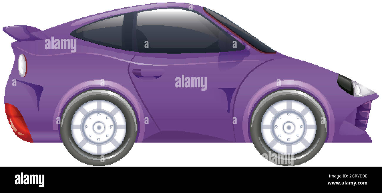 Voiture de course violette sur fond isolé Illustration de Vecteur