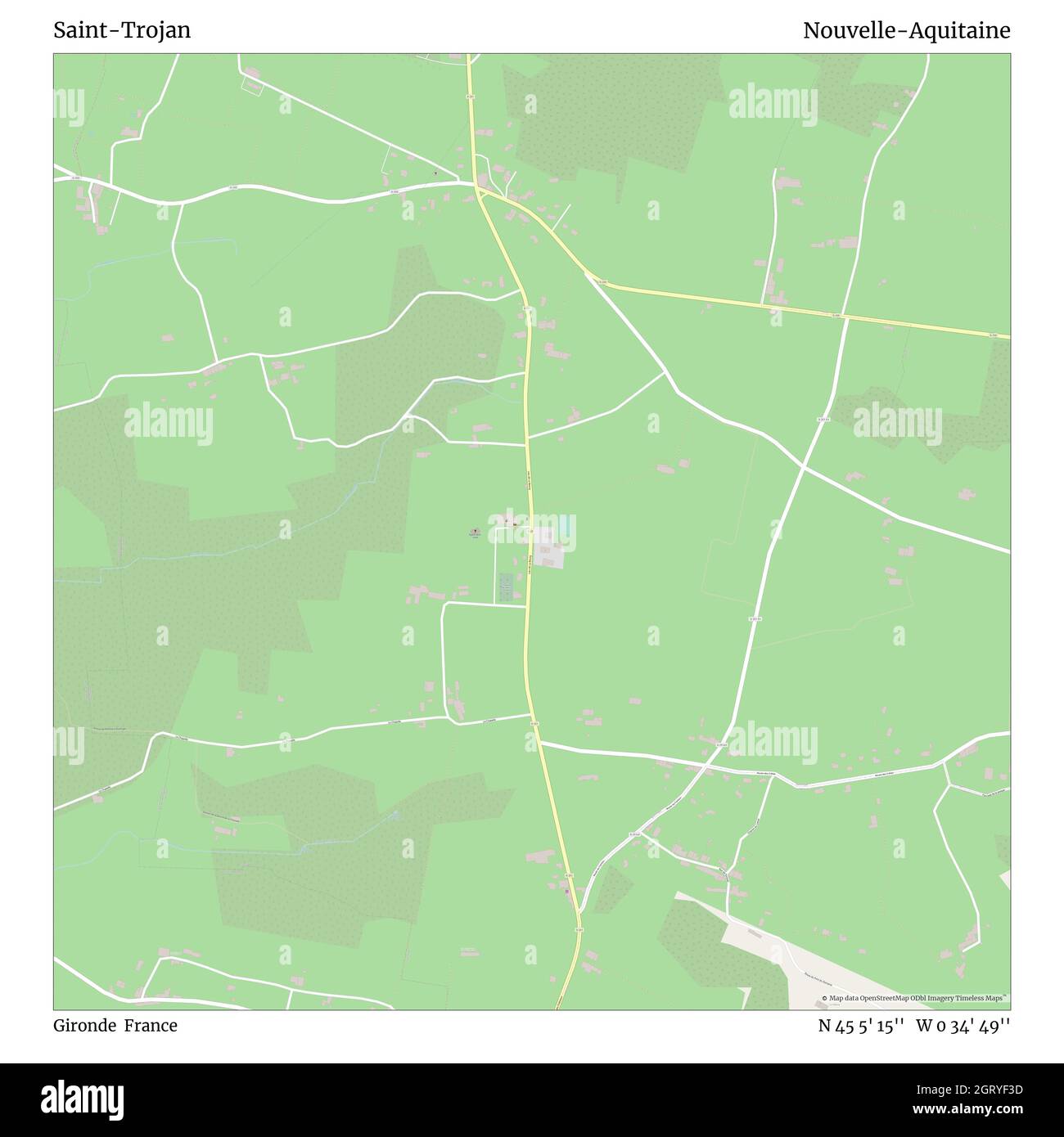 Saint-Trojan, Gironde, France, Nouvelle-Aquitaine, N 45 5' 15'', W 0 34' 49'', carte, carte intemporelle publiée en 2021.Les voyageurs, les explorateurs et les aventuriers comme Florence Nightingale, David Livingstone, Ernest Shackleton, Lewis et Clark et Sherlock Holmes se sont appuyés sur des cartes pour planifier leurs voyages dans les coins les plus reculés du monde. Timeless Maps dresse la carte de la plupart des sites du monde, montrant ainsi la réalisation de grands rêves Banque D'Images