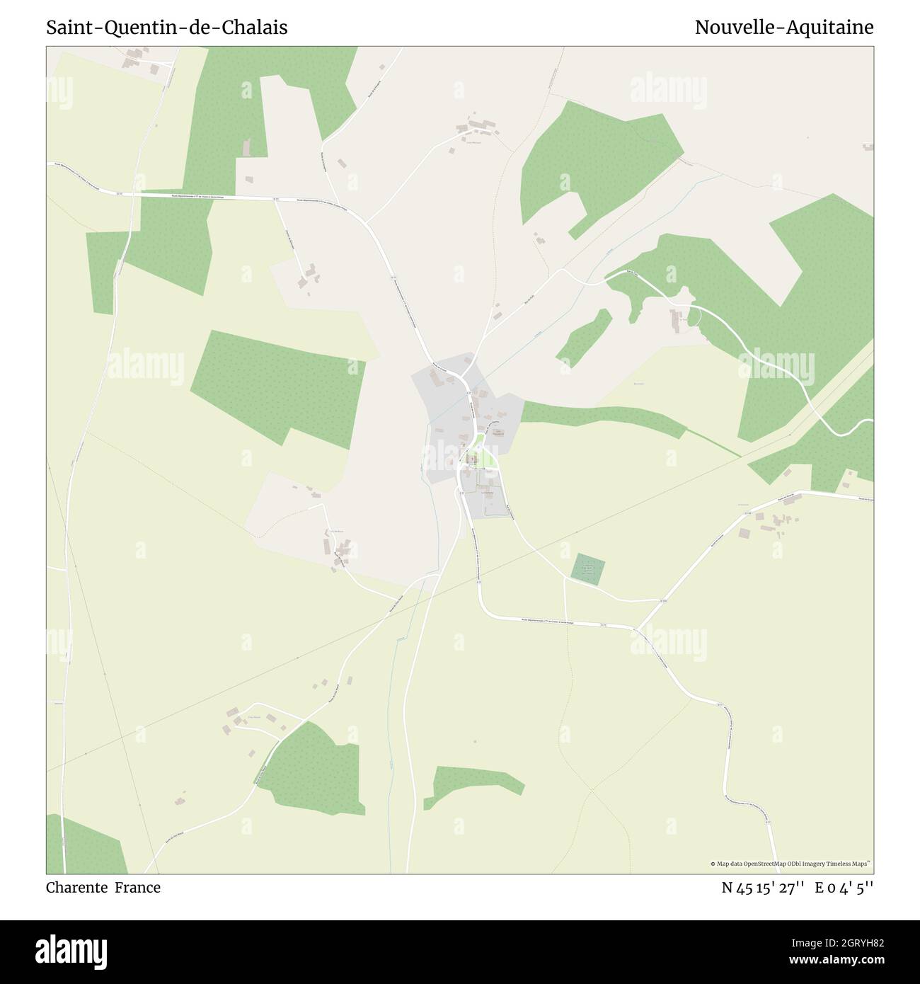 Saint-Quentin-de-Chalais, Charente, France, Nouvelle-Aquitaine, N 45 15' 27'', E 0 4' 5'', carte, Timeless carte publiée en 2021.Les voyageurs, les explorateurs et les aventuriers comme Florence Nightingale, David Livingstone, Ernest Shackleton, Lewis et Clark et Sherlock Holmes se sont appuyés sur des cartes pour planifier leurs voyages dans les coins les plus reculés du monde. Timeless Maps dresse la carte de la plupart des sites du monde, montrant ainsi la réalisation de grands rêves Banque D'Images