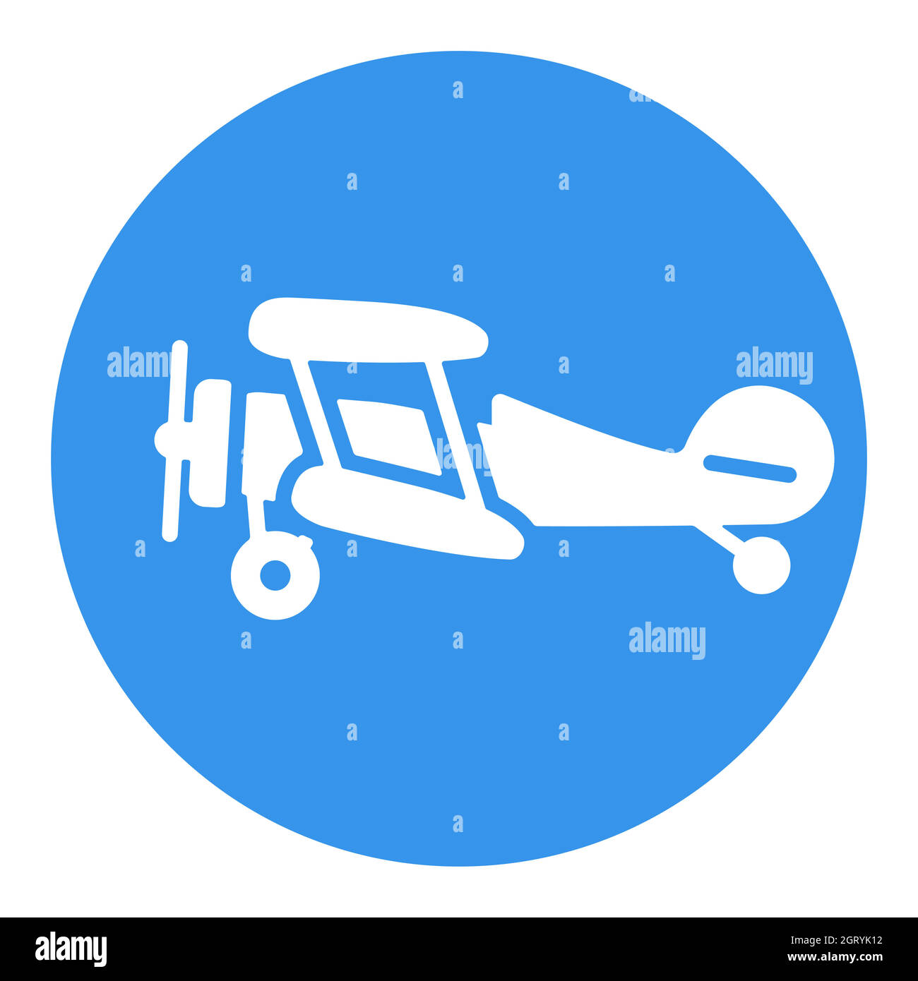 Icône de glyphe blanc vecteur plat avion léger Illustration de Vecteur