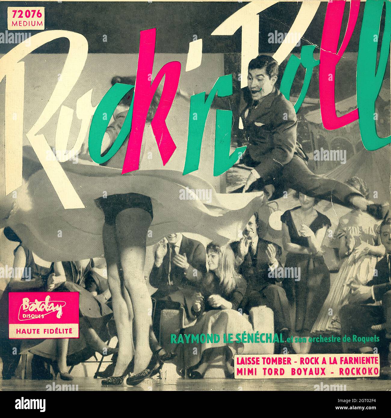 Raymond le Sénéchal et son Orchestre de Roquets - Rock'n Roll EP - Vintage Vinyl Record Cover Banque D'Images