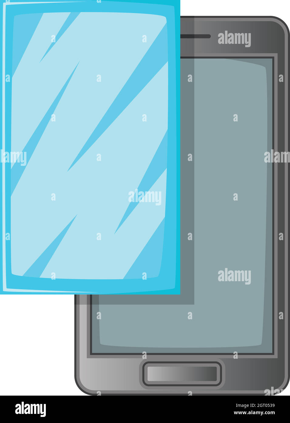 Smartphone avec film protecteur, l'icône de style cartoon Illustration de Vecteur