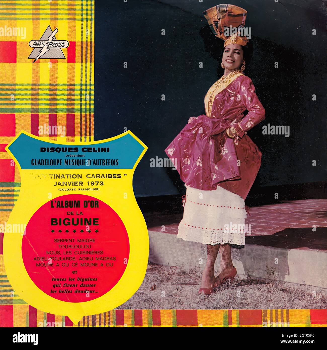Robert Mavounzy - l'album d'or de la Biguine - Vintage Vinyl Record Cover Banque D'Images